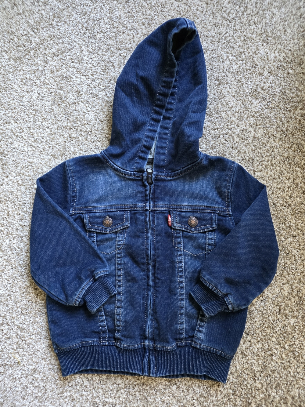 Levi's Toddler Hooded Denim Jacket - Dark Blue